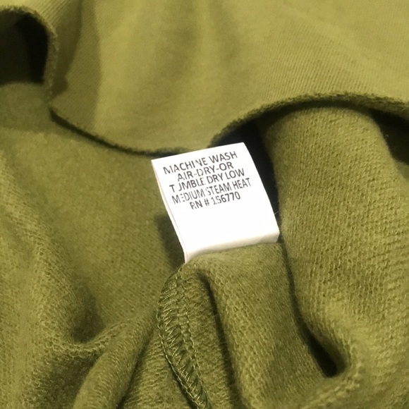 NEW! Roolee Crew Neck Sweatshirt Avocado Green White Stitching M - Picture 15 of 15